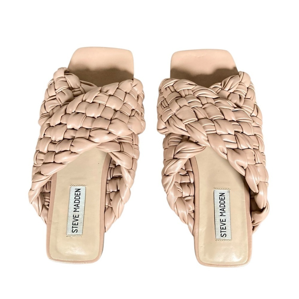 Steve Madden Womens Marina Faux Leather Square Toe Flat Sandals 7.5 Medium​​​​